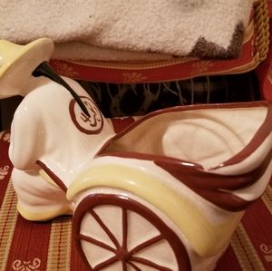 1950s vintage planter Chinaman & Rickshaw  / bought 1959 San Francisco, Calif.